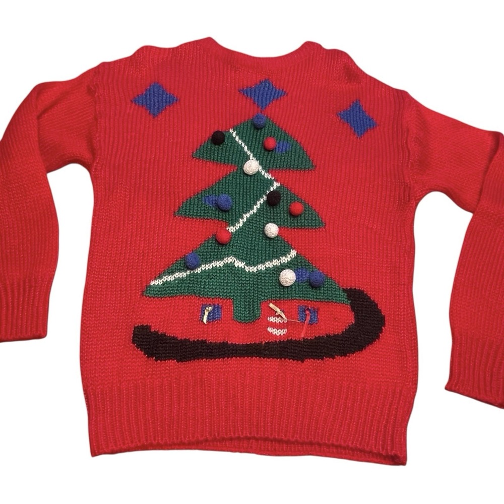 FLAW Vintage Adell Barre Red Sweater Womens Size‎ Medium Ugly Christmas Holiday